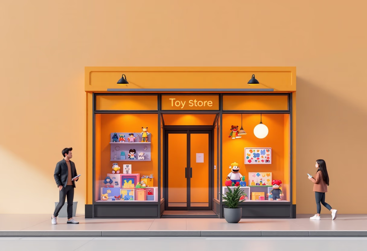 image of store exterior (for a toys & game store)