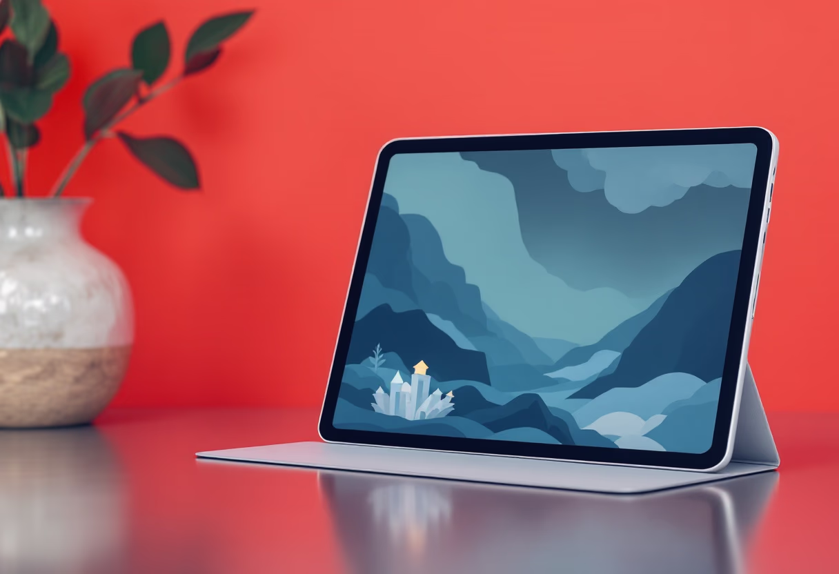 [interface] image of a tablet with an educational app (for edtech)